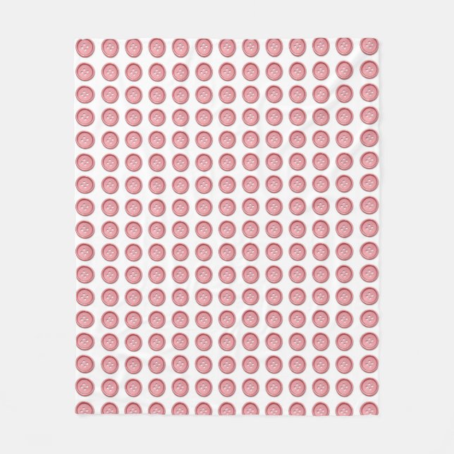 Couverture Polaire Jolis boutons de couture roses motif blanc (Devant)