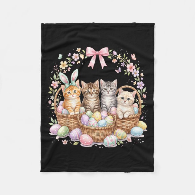 Couverture Polaire Jolis chatons de Pâques dans des paniers Femmes de (Devant)