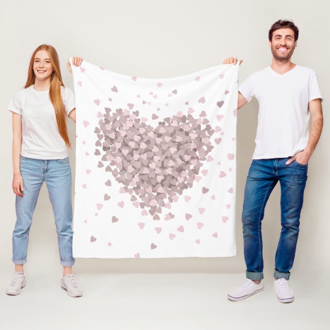 Couverture Polaire Jolis cœurs flottants Saint-Valentin (En situation)