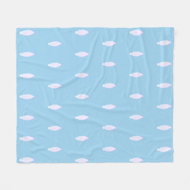 Couverture Polaire Jolis nuages pastel sur fond bleu ciel clair (Devant (Horizontal))