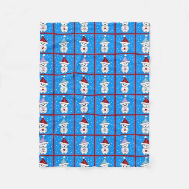 Couverture Polaire Jolis petits ours polaires Art de vacances (Devant)
