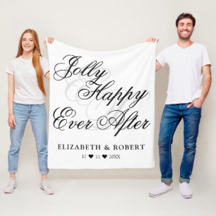 Couverture Polaire Jolly Happy Jamais Après Blanc Minimaliste Mariage