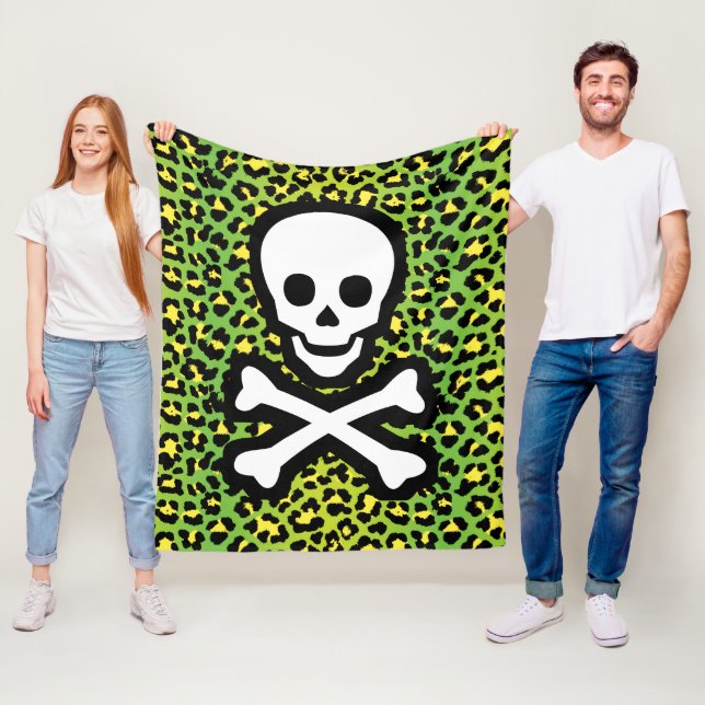 Couverture Polaire Jolly roger Empreinte de léopard Edgy Green inspir (En situation)