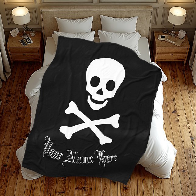 Couverture Polaire Jolly roger personnalisé Pirate personnalisable Cr (Créateur téléchargé)