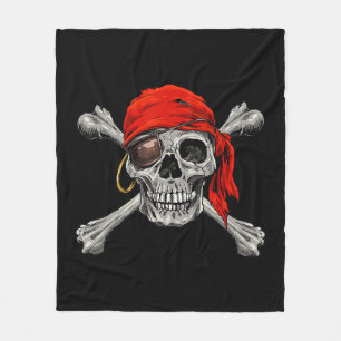 Couverture Polaire Jolly roger Pirate Skull Crossbones Halloween Coût