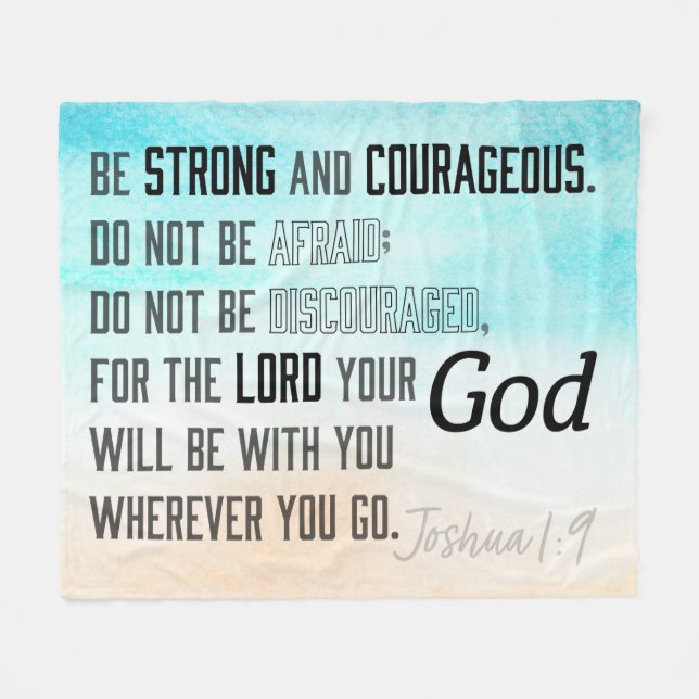 Couverture Polaire Joshua 1:9 Bible forte et courageuse (Devant (Horizontal))