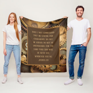 Couverture Polaire Joshua 1:9 Plaid de laine Citation de la Bible enc