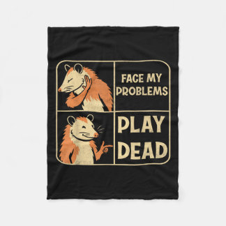 Couverture Polaire Jouer Dead Évitez les problèmes Funny Possum Humou