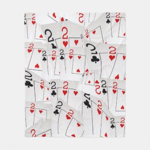Couverture Polaire Jouer Des Cartes Numéro Deux Dans Un Motif Couché,