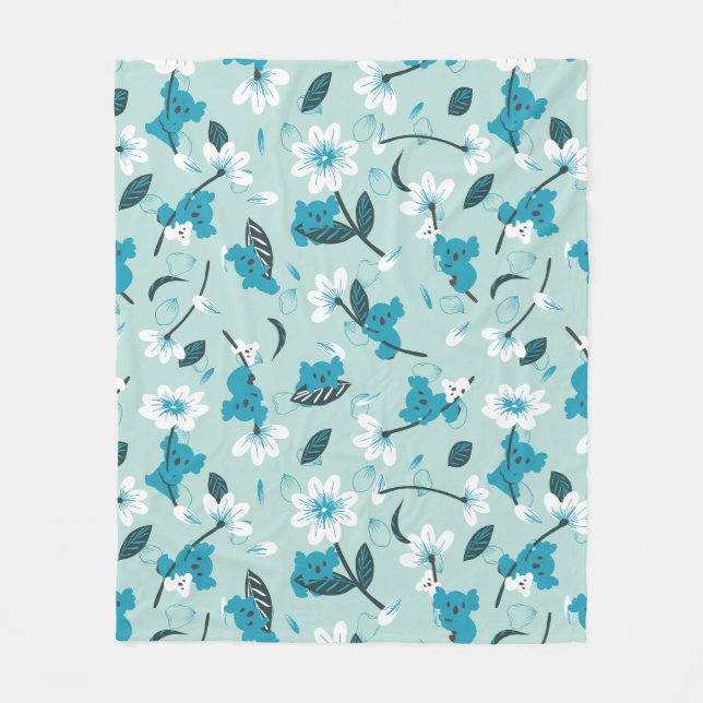 Couverture Polaire Jouer Koala Motif mignon animal et l'art nature (Devant)