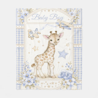 Couverture Polaire Jouet girafe garçon pelote planes chaussons étoile
