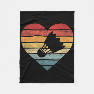 Couverture Polaire Joueur Badminton Cadeaux Retro Sunset Shuttle Bird