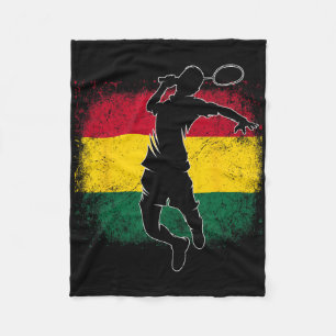 Couverture Polaire Joueur de Badminton Drapeau ghanéen Ghana