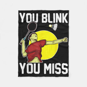 Couverture Polaire Joueur de badminton drôle Vous clignez des yeux, v