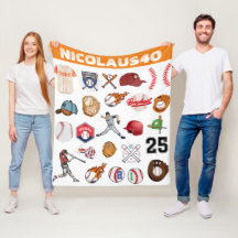 Joueur de baseball Monogramme motif de sport moder