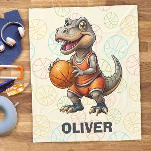 Couverture Polaire Joueur de basket-ball Cute Dinosaur