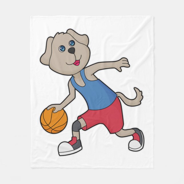 Couverture Polaire Joueur de basket-ball de chien (Devant)