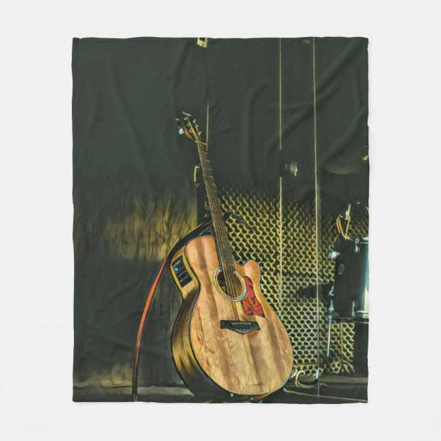 Couverture Polaire Joueur de basse guitare (Devant)