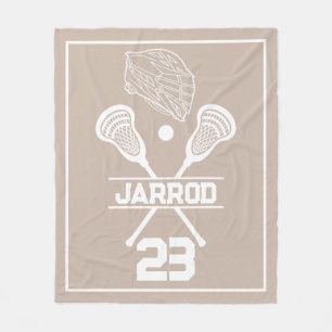 Couverture Polaire Joueur de crosse bronzé et blanc Numéro Sports