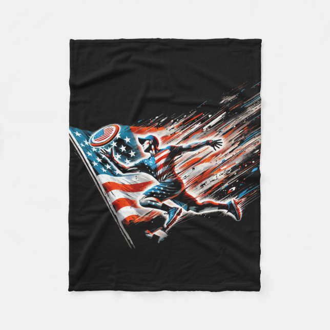Couverture Polaire Joueur de Disc Golf Drapeau Américain Disc Golf  (Devant)