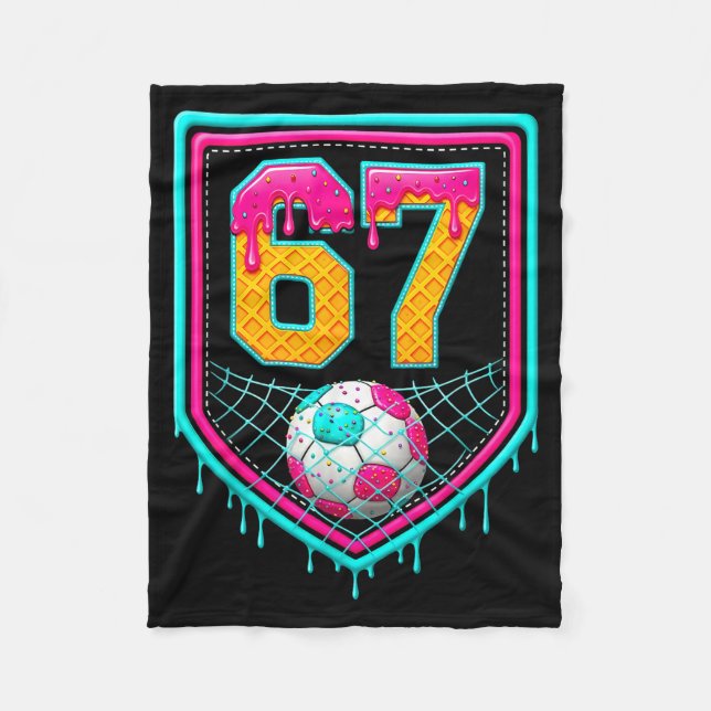 Couverture Polaire Joueur de foot Drip Numéro 67  (Devant)