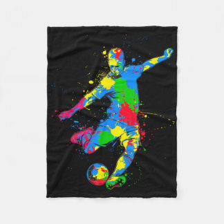 Couverture Polaire Joueur de football Coloré 