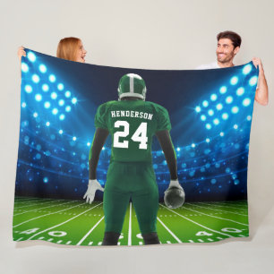 Couverture Polaire Joueur de football personnalisé Green Jersey