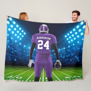 Couverture Polaire Joueur de football personnalisé Maillot Violet