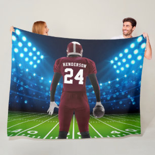 Couverture Polaire Joueur de football personnalisé Maroon Jersey