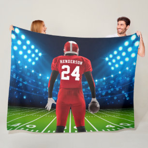 Couverture Polaire Joueur de football personnalisé Red Jersey