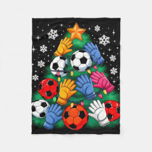 Couverture Polaire Joueur de football Sapin de Noël Lumière Xmas Foot