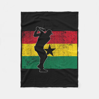 Couverture Polaire Joueur de golf golfeur drapeau ghanéen Ghana
