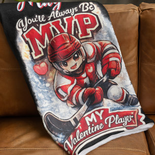 Couverture Polaire Joueur de hockey Saint-Valentin, le plus grand fan