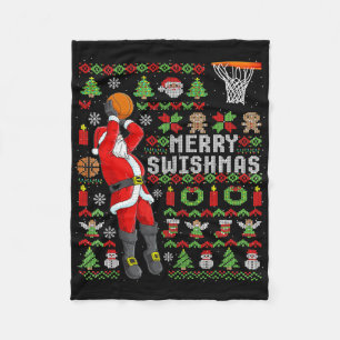 Couverture Polaire Joueur de Noël Père Noël Bysketbyll - Slam Dunk Ug