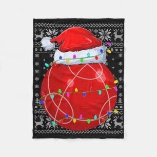 Couverture Polaire Joueur de sport au pull moche chapeau de Père Noël