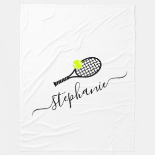 Couverture Polaire Joueur de tennis Personnalisé Monogramme Lit conf