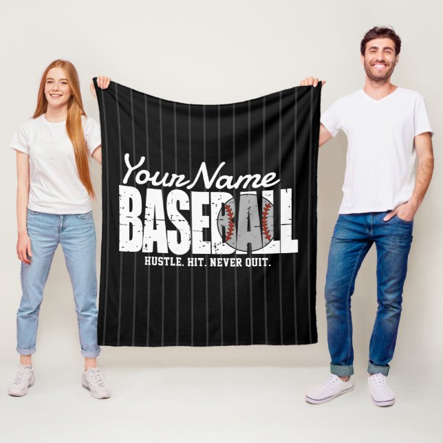 Couverture Polaire Joueur d'équipe de baseball rétro AJOUTER NOM Pins (En situation)