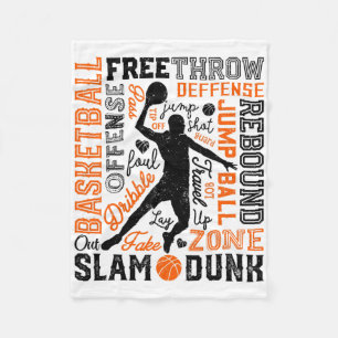 Couverture Polaire Joueur d'esquisse Slam Dunk Typographie Word Art V