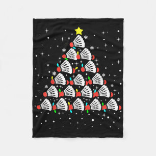 Couverture Polaire Joueur du badminton de Noël Navette Badminton Noël