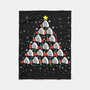 Couverture Polaire Joueur du badminton de Noël Navette Badminton Noël