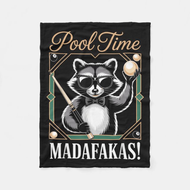 Couverture Polaire Joueurs de billard Madafakas drôles de ratons lave (Devant)