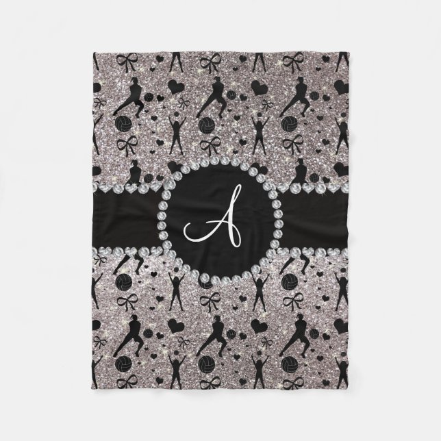 Couverture Polaire Joueurs de volley-ball en argent Monogram parties  (Devant)