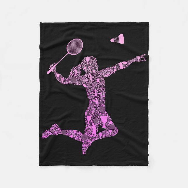 Couverture Polaire Joueuse de badminton navette filles femmes  (Devant)