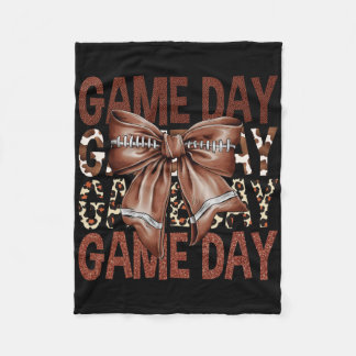 Couverture Polaire Jour de jeu Football Bow Leopard Femmes Filles Enf