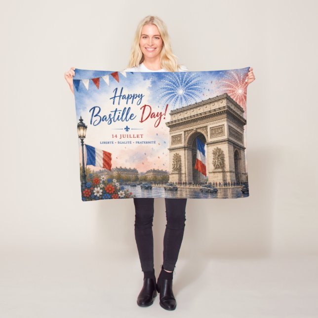 Couverture Polaire jour de la Bastille Arc de triomphe Paris France f (En situation)