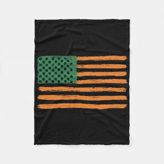 Couverture Polaire Jour de la Saint-Patrick Drapeau Irlandais América (Devant)