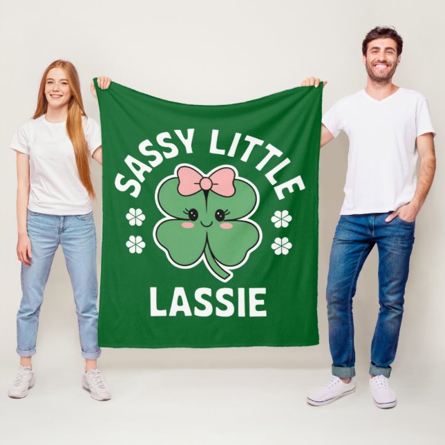Couverture Polaire Jour de la Saint Patrick Sassy Petite Lassie Enfan (En situation)