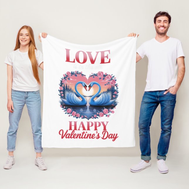 Couverture Polaire Jour de la Saint-Valentin - Coeur romantique Jeter (En situation)