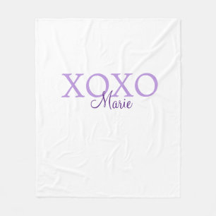 Couverture Polaire Jour de la Saint Valentin Xoxo ajouter nom pastel