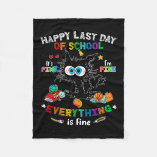 Couverture Polaire Jour de l'école Chat Noir C'est très bien Je vais